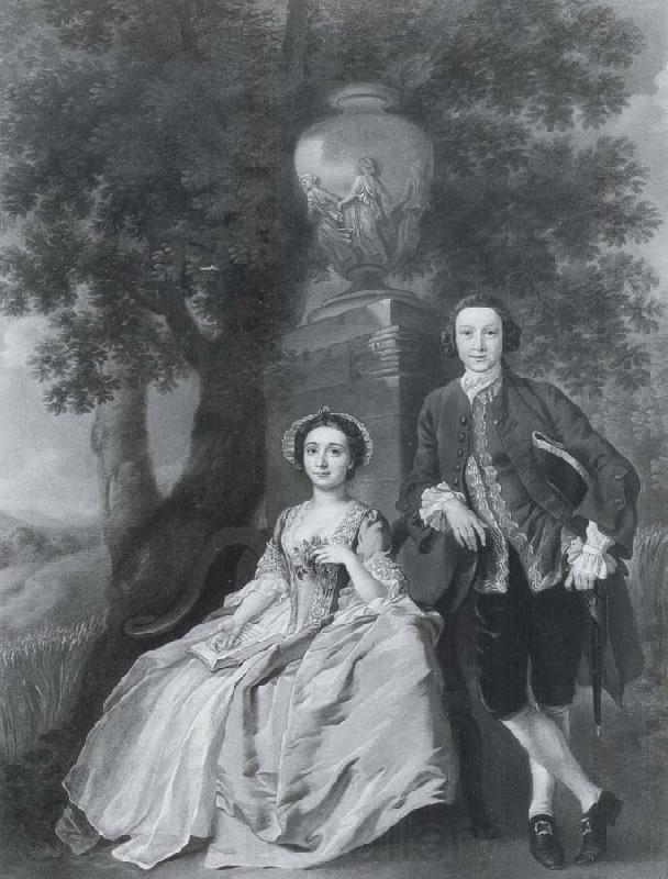 Francis Hayman Portrait of Mr and Mrs George Rogers Spain oil painting art